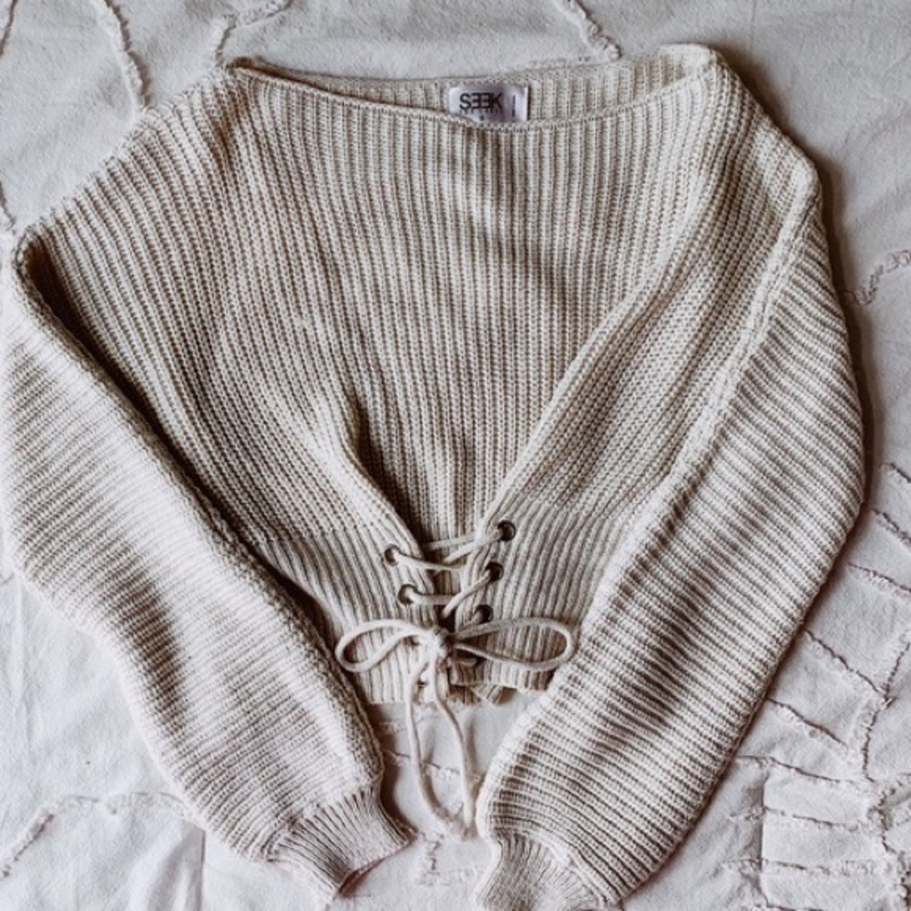LF seek the label lace up corset sweater